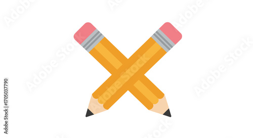 yellow pencil isolated on white
