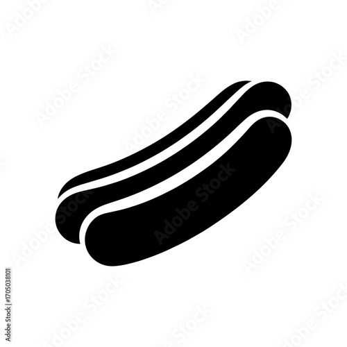 minimalist vector illustration of a hot dog with a smooth sausage and bun design