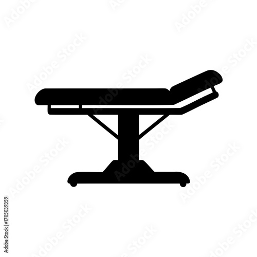 Silhouette of an examination table, medical examination bed for clinic, hospitals