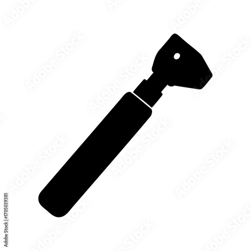 Simple black and white otoscope for ear examination and medical assessment