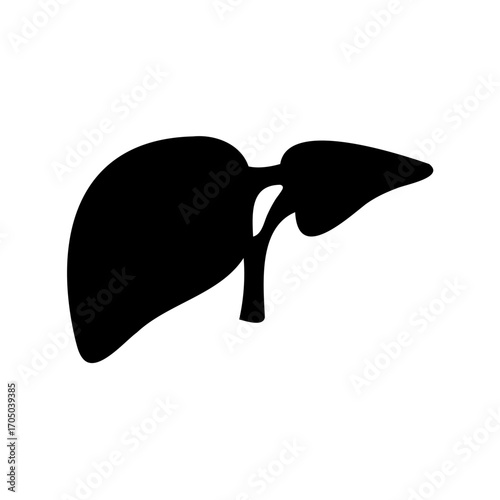 Human liver organ silhouette depicting health and medical science anatomy art