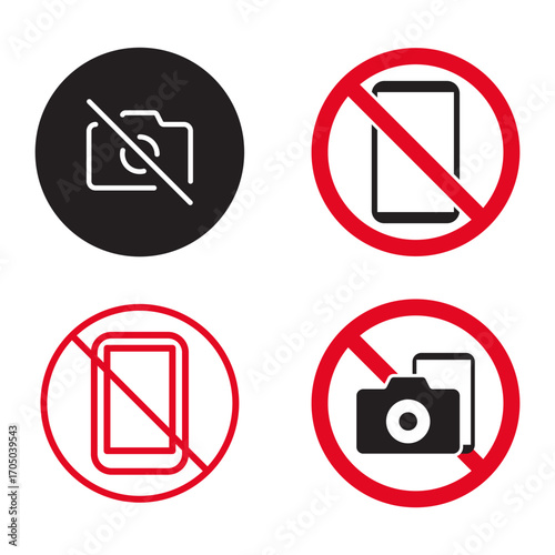 Monochrome and Red Prohibited Signs