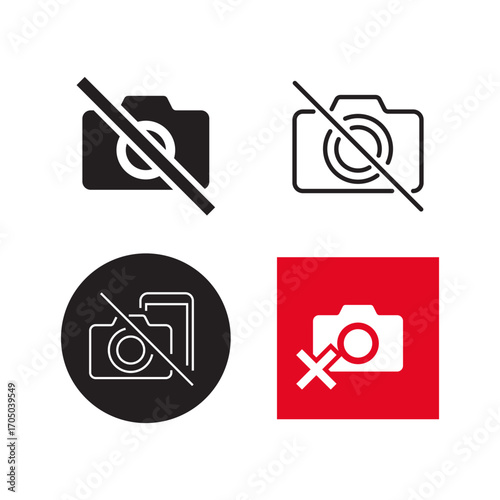 Set of Minimalist No Camera Icons