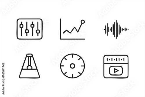 Audio Control and Tempo Icons Pack for Music and Sound Design