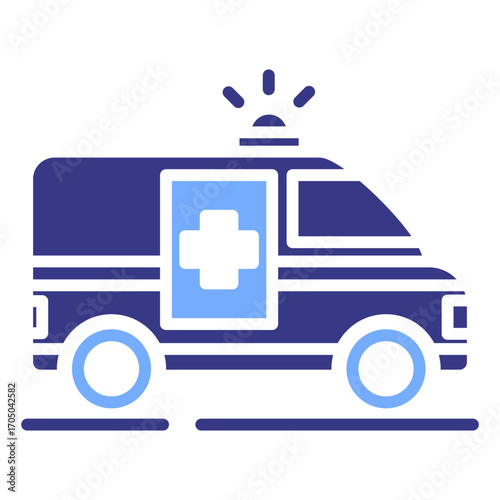 Ambulance flat blue icon