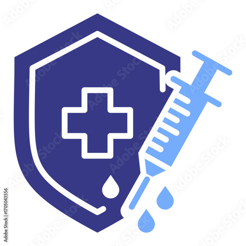 Immunization flat blue icon