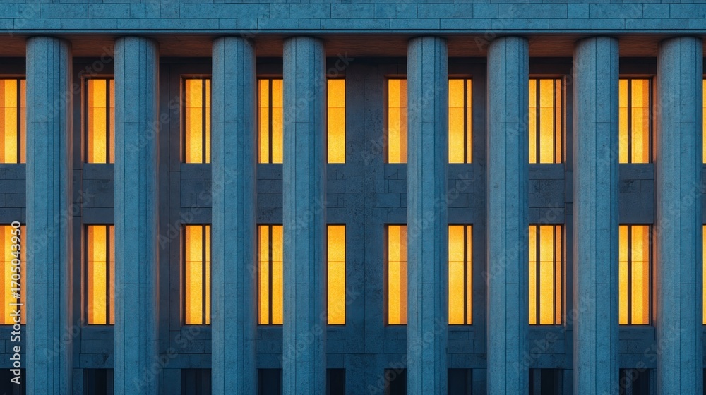 Obraz premium Classic building facade at twilight