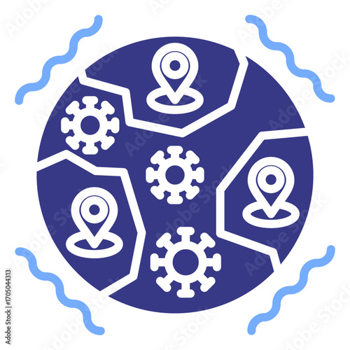 Epidemic flat blue icon
