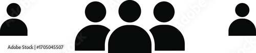 Group of People Icons with One Individual Separated on White Background Keywords: group, people, icon, user, person, avatar