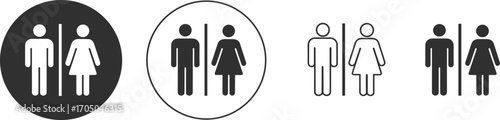 Male And Female Restroom Icons In Different Styles And Colors toilet bathroom