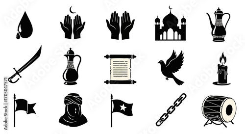 Comprehensive Vector Silhouettes for Ashura Commemoration and Reflection