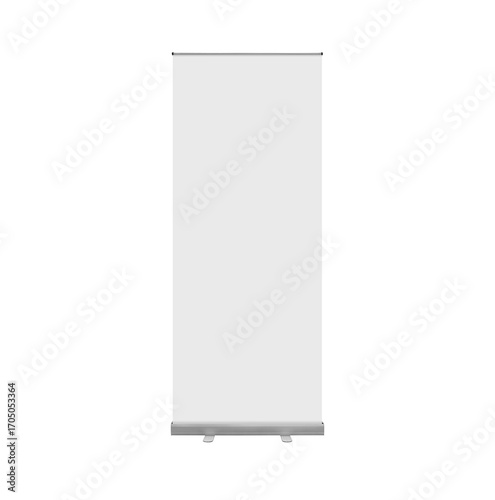 Front view Empty Roll up banner mock up isolated