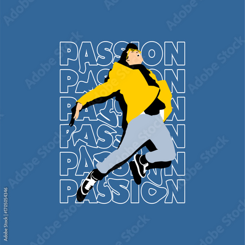passion dance  slogan vintage...