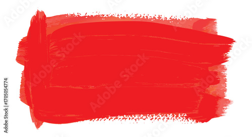A red paint stroke with visible brush texture on transparent background