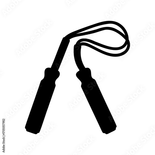 Graphic silhouette of a jump rope ready for fitness training and cardio