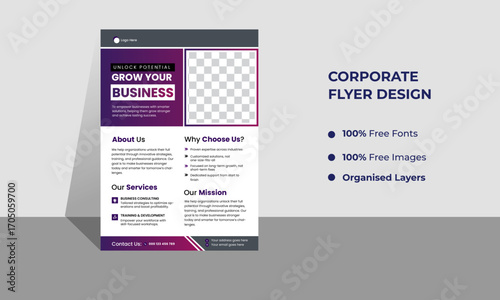 Modern Corporate Flyer Layout for Business Promotion
