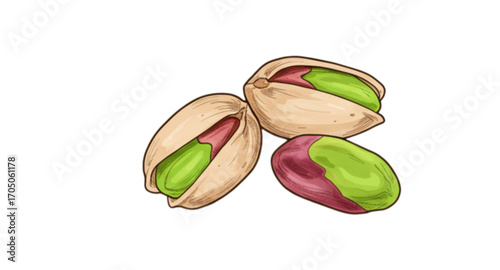 pistachio nuts isolated on white