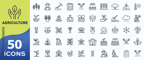 Agriculture icons set for farming and crop cultivation Keywords: agriculture, icons, set