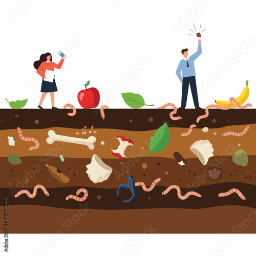 Understanding the decomposition process and the role of earthworms in soil enrichment.