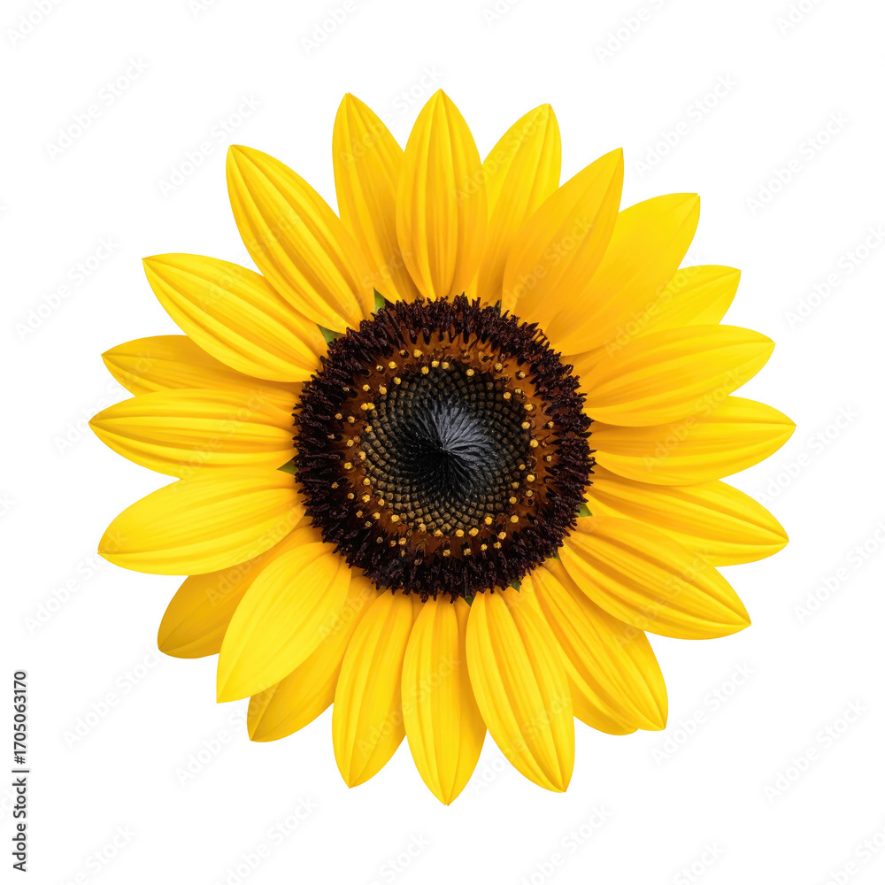 Fototapeta premium Close-up of a vibrant yellow sunflower with a dark brown center