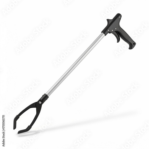 Long-handled mechanical grabber claw, an essential reaching aid tool for garbage collection, yard maintenance, and community cleanup efforts