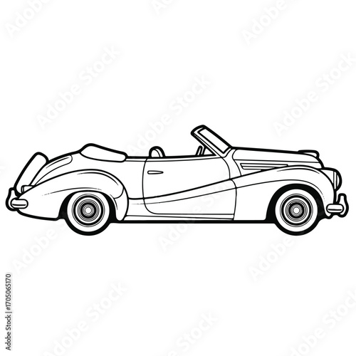 Classic car side profile illustration.