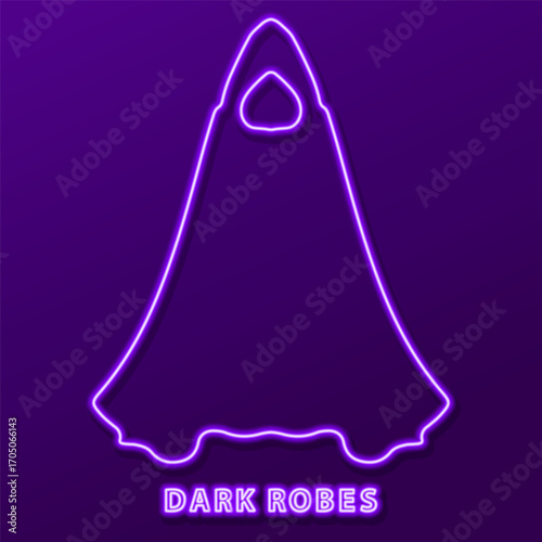 dark robes neon sign, modern glowing banner design, colorful trend of modern design on black background. Vector illustration.