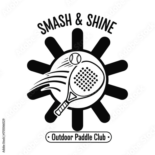 Smash & Shine Outdoor Paddle Club logo featuring a paddle and ball.