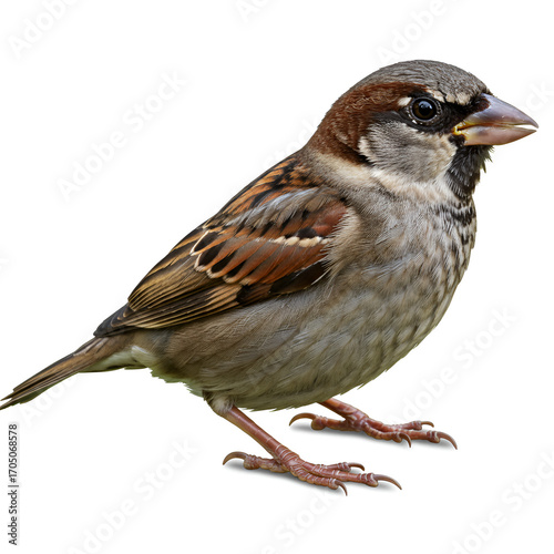 sparrow on a white background