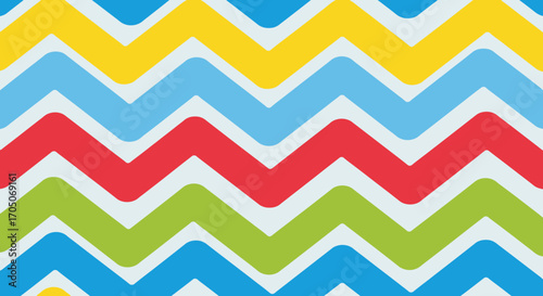 Vibrant Zigzag Pattern with Primary and Secondary Colors