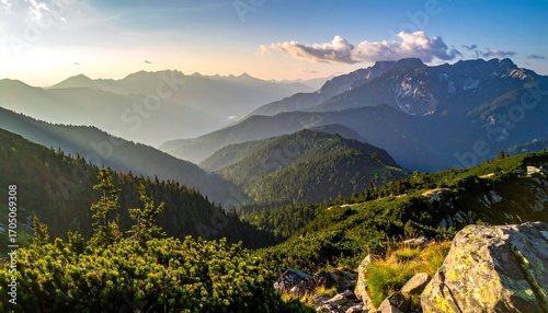 Mountain vista at sunset (4)