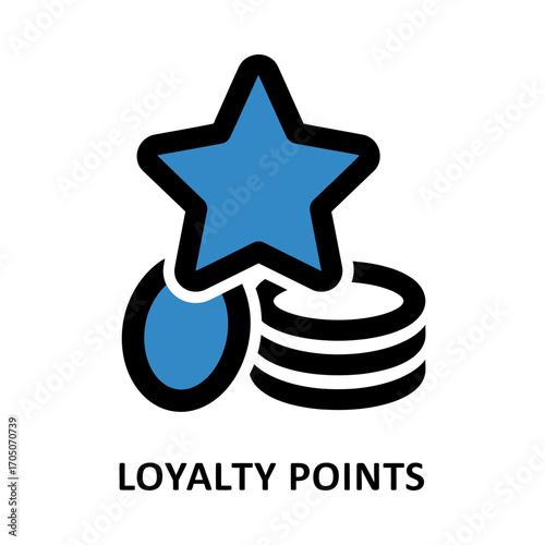 Loyalty Points Star and Coins Icon.