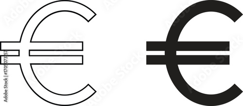 euro sign icon.Currency symbols. set of currency symbols dollar, euro, pound, yen. set of currency symbols vector with white background. Currency, symbols,vector.Euro Currency Icon Vector Illustration