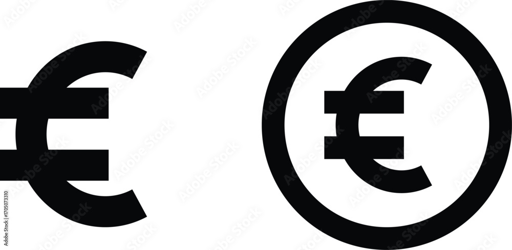 Obraz premium euro sign icon.Currency symbols. set of currency symbols dollar, euro, pound, yen. set of currency symbols vector with white background. Currency, symbols,vector.Euro Currency Icon Vector Illustration