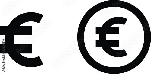 euro sign icon.Currency symbols. set of currency symbols dollar, euro, pound, yen. set of currency symbols vector with white background. Currency, symbols,vector.Euro Currency Icon Vector Illustration