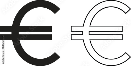 euro sign icon.Currency symbols. set of currency symbols dollar, euro, pound, yen. set of currency symbols vector with white background. Currency, symbols,vector.Euro Currency Icon Vector Illustration
