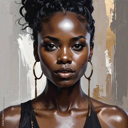 Portrait of a woman with expressive eyes