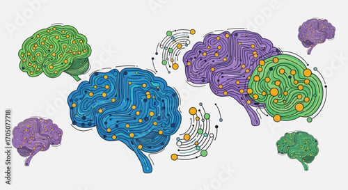 Abstract Colorful Brains with Interconnected Network Design
