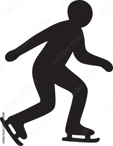 Ice rink silhouette vector, perfect for winter sports, skating events, and festive designs.