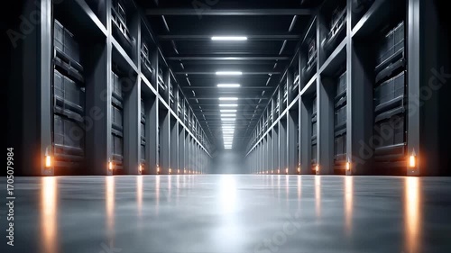 Data Center Server Room Interior Passage