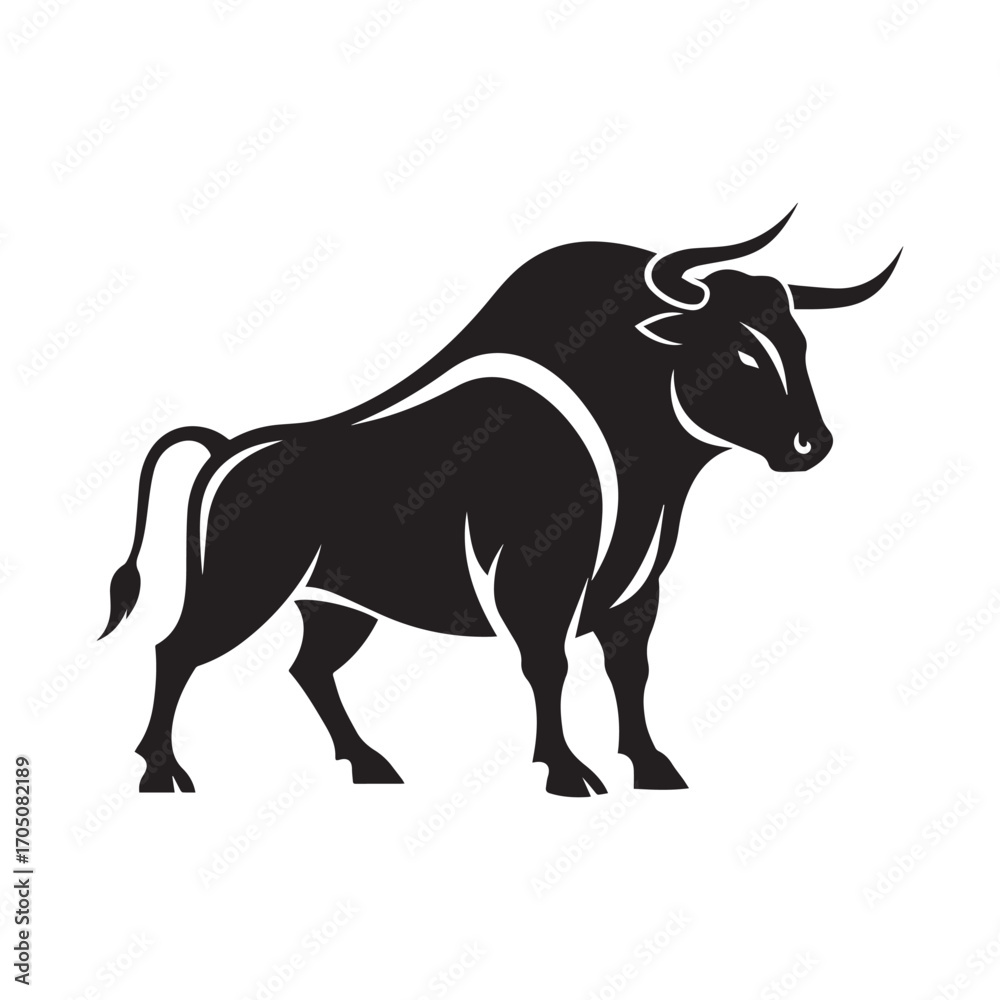 Fototapeta premium vector illustration of a bull