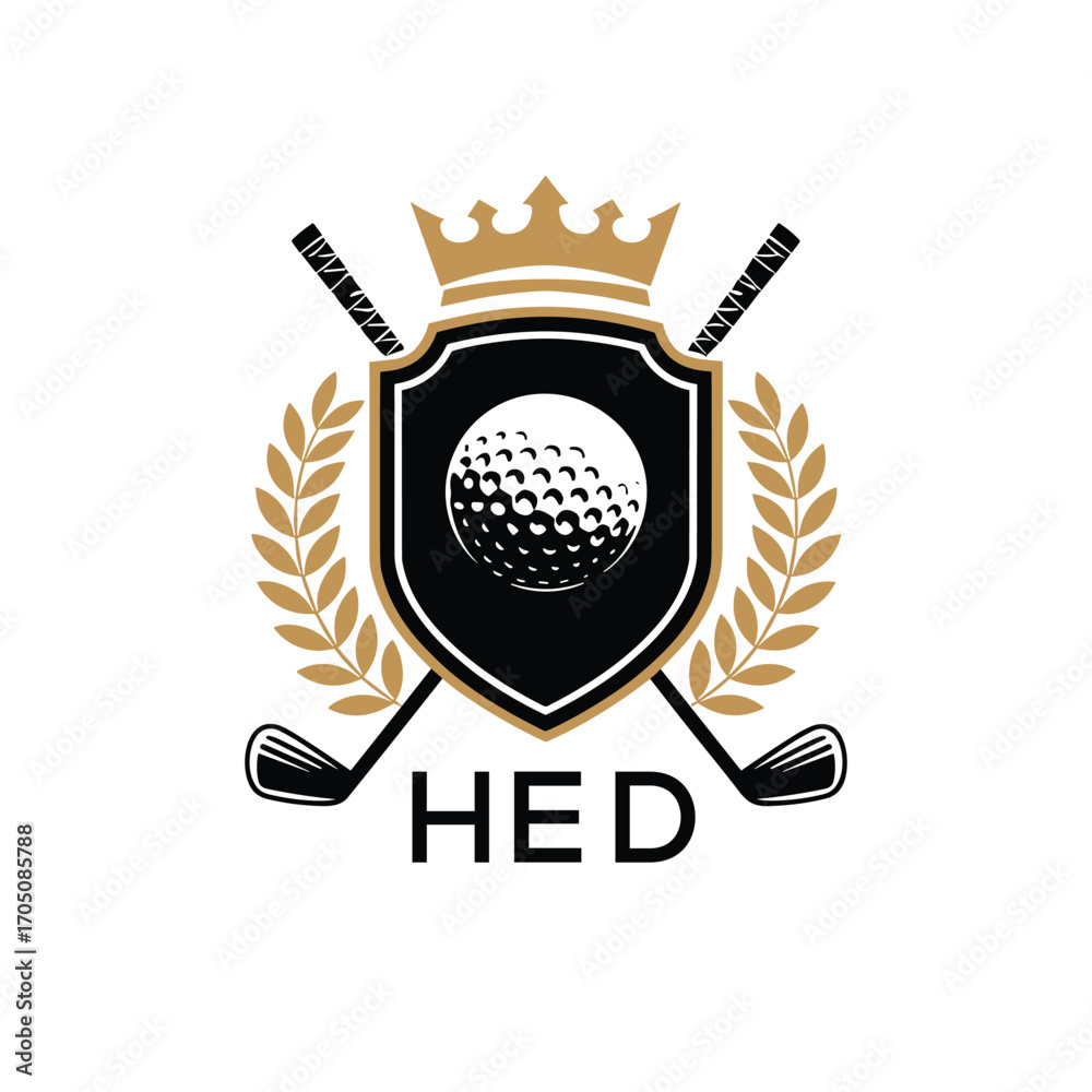 Obraz premium HED Luxury Company logo. HED Golf Club logo design for entrepreneur and business. HED Sports Vector best icon.