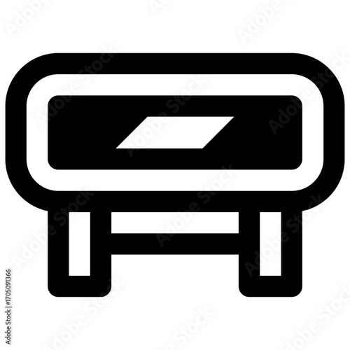 Barrier. Outlined stroke vector icon with black-filled details.