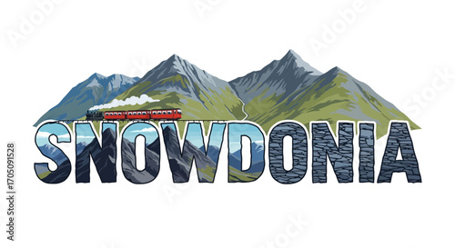 Snowdonia with Wales Train trip, and mountain landscape.