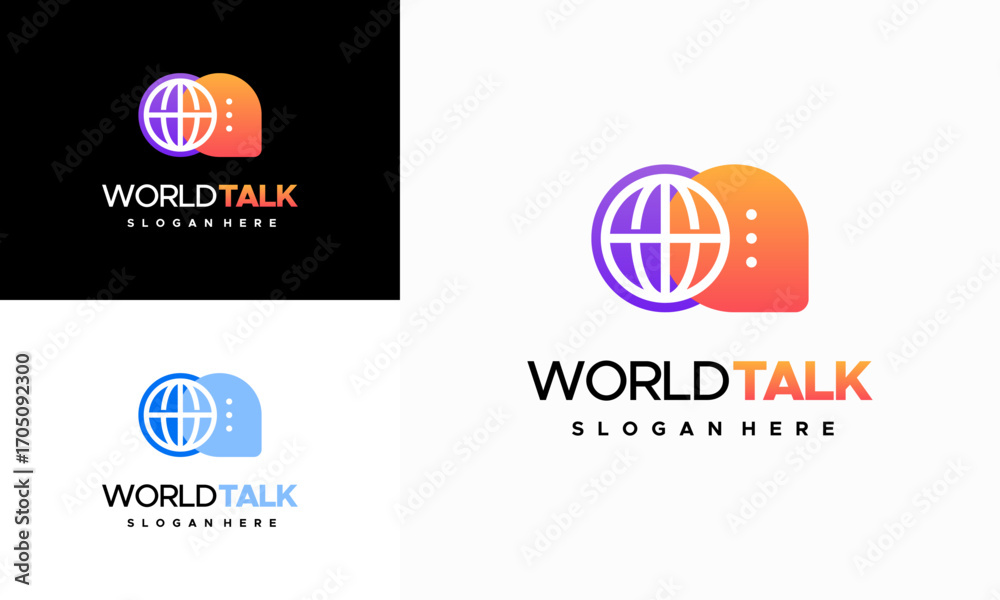 Fototapeta premium World Forum logo designs concept vector, World Talk logo symbol designs, Discuss symbol
