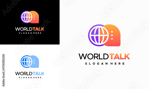 World Forum logo designs concept vector, World Talk logo symbol designs, Discuss symbol