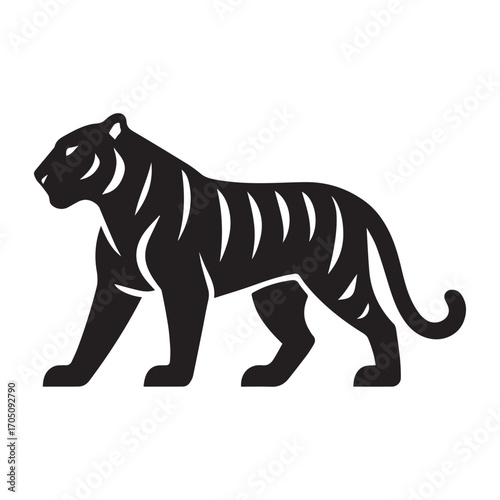 Wild vector illustration of a tiger and a zebra
