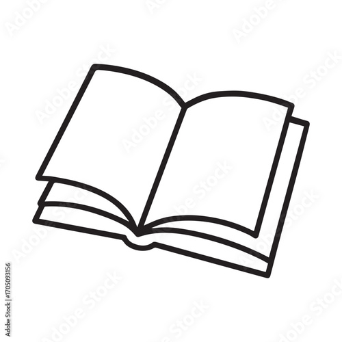 Blank pages of a vintage opened book are isolated on a white background, perfect for a cover document or diary