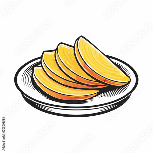 Delicious Sliced Mango on a Plate A Tropical Delight