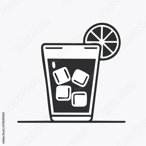 Refreshing Iced Drink A Cool Beverage Illustration